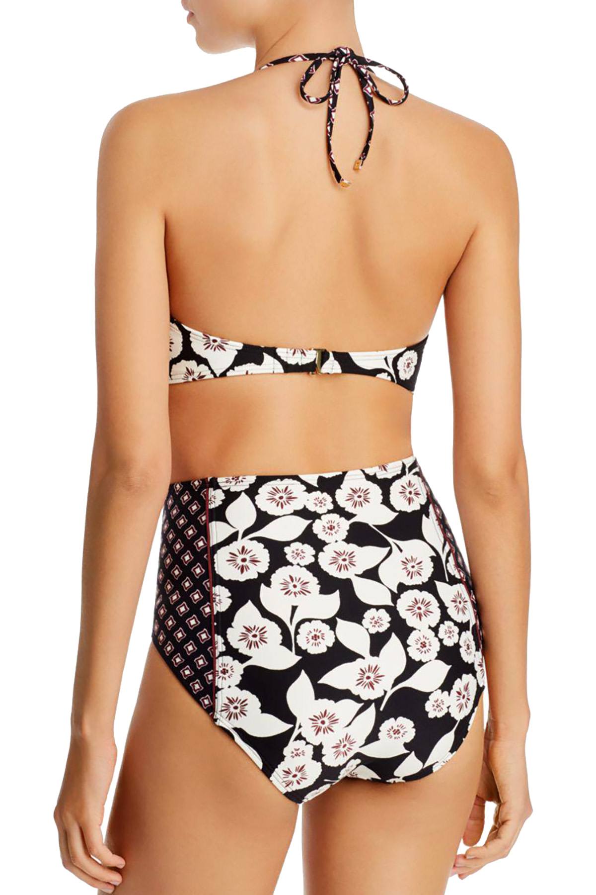 Kate Spade New York Black Floral Print Aliso Beach High Waist Bikini Bottom