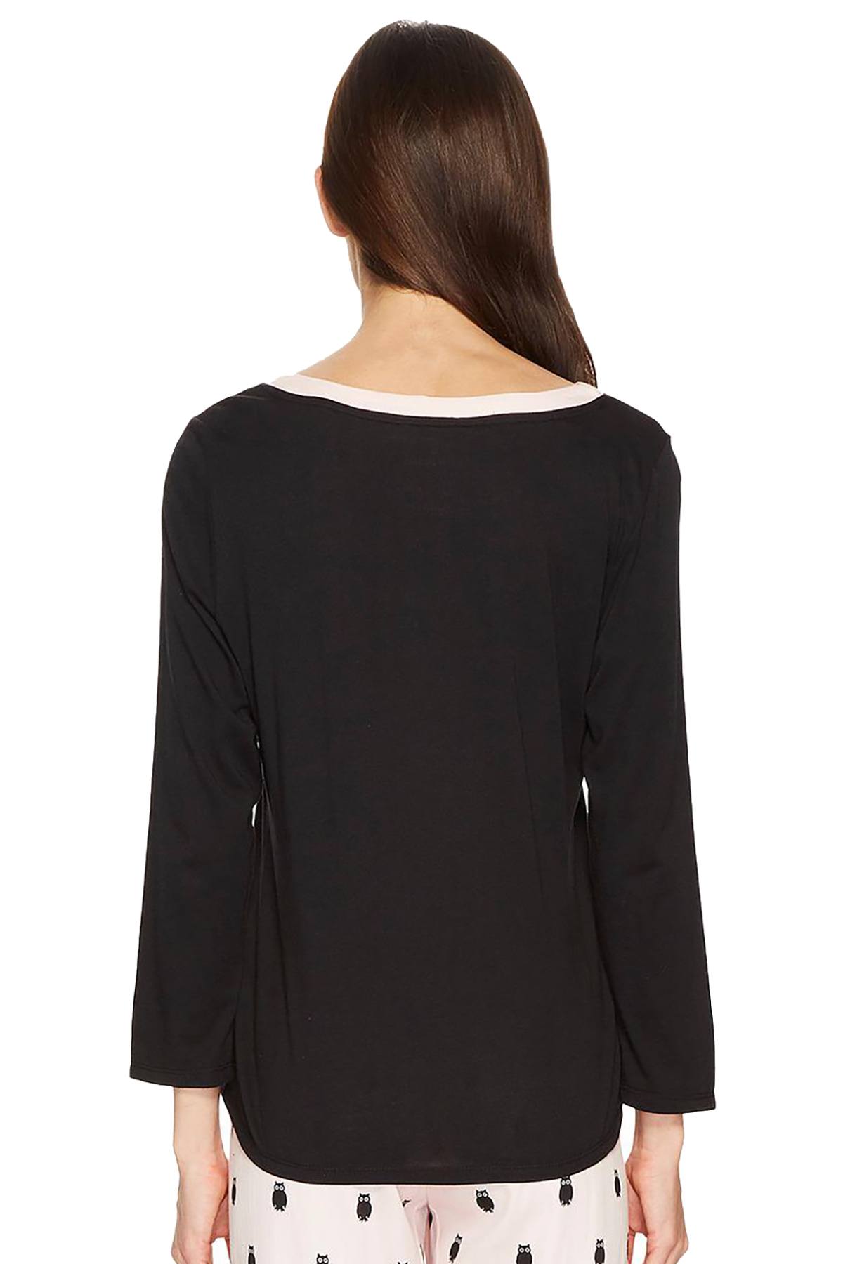 Kate Spade New York Black Night-Owl Long-Sleeve Lounge Tee