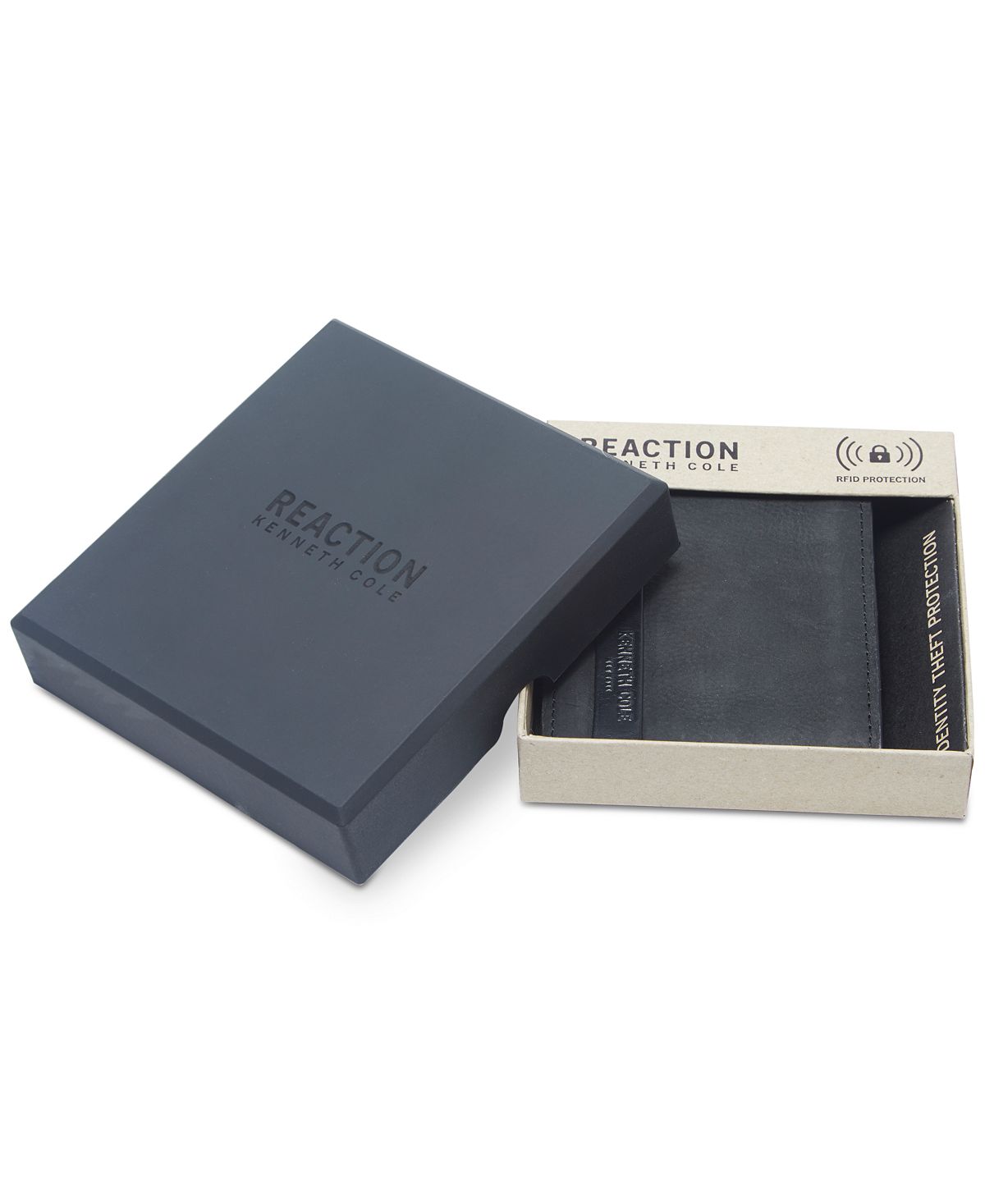 Kenneth Cole Reaction Sibley Leather Passcase Wallet Black