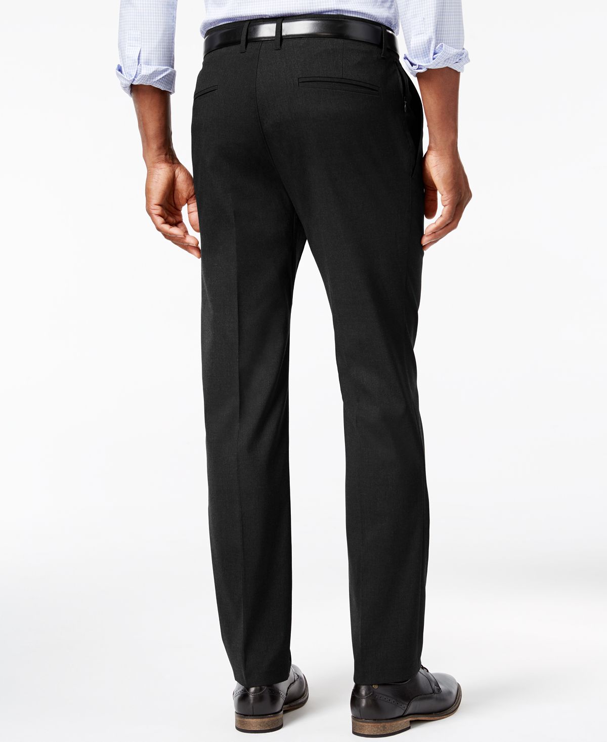 Kenneth Cole Reaction Stretch Athleisure Slim-fit Dress Pants Black