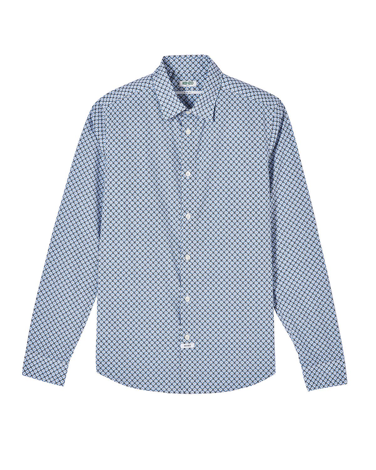 Kenzo Urban Slim Fit Button Front Shirt WHITE