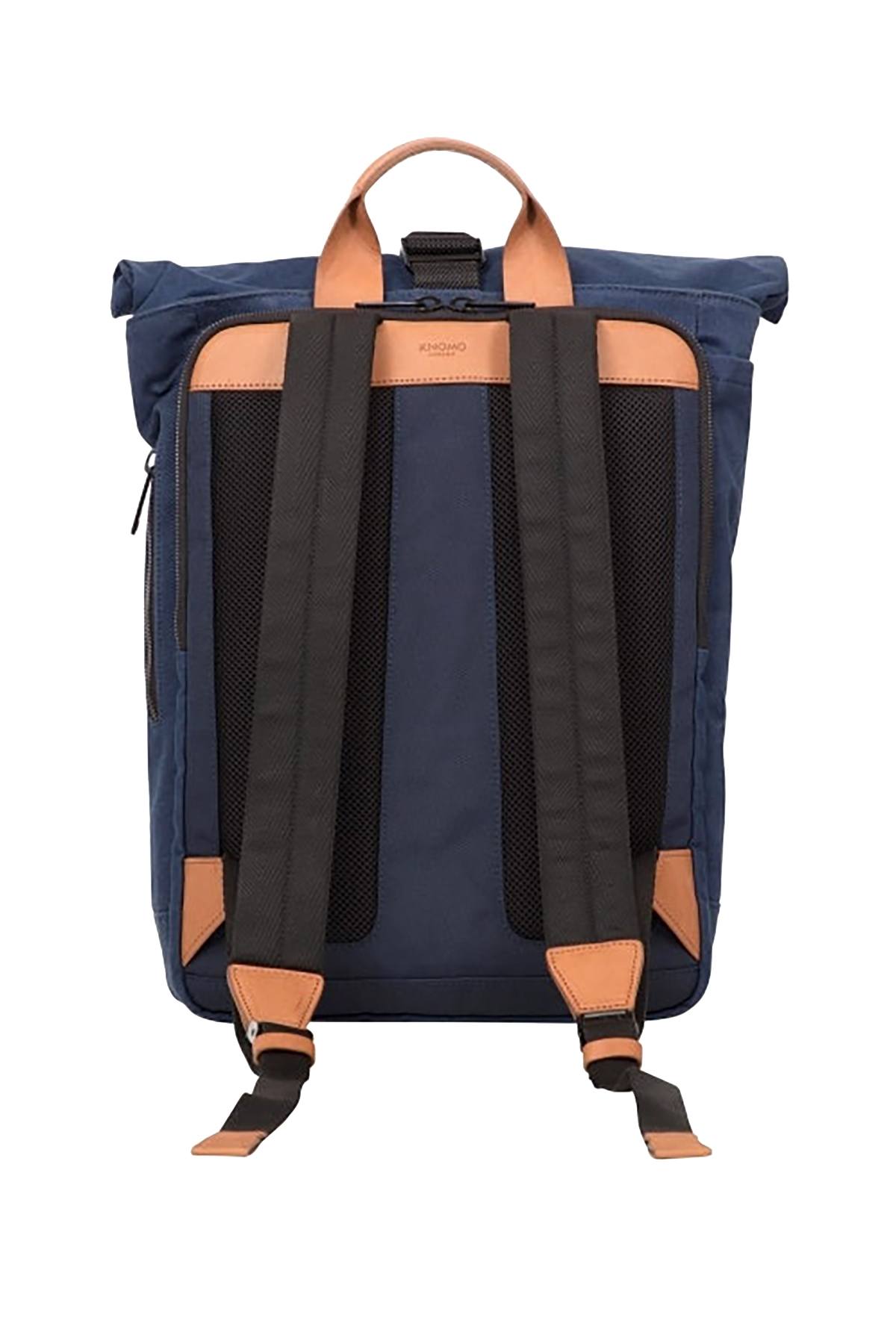 Knomo London Navy 15'' Novello Rolltop Backpack