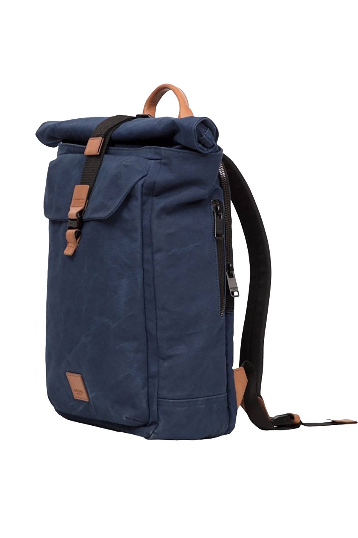 Knomo London Navy 15'' Novello Rolltop Backpack