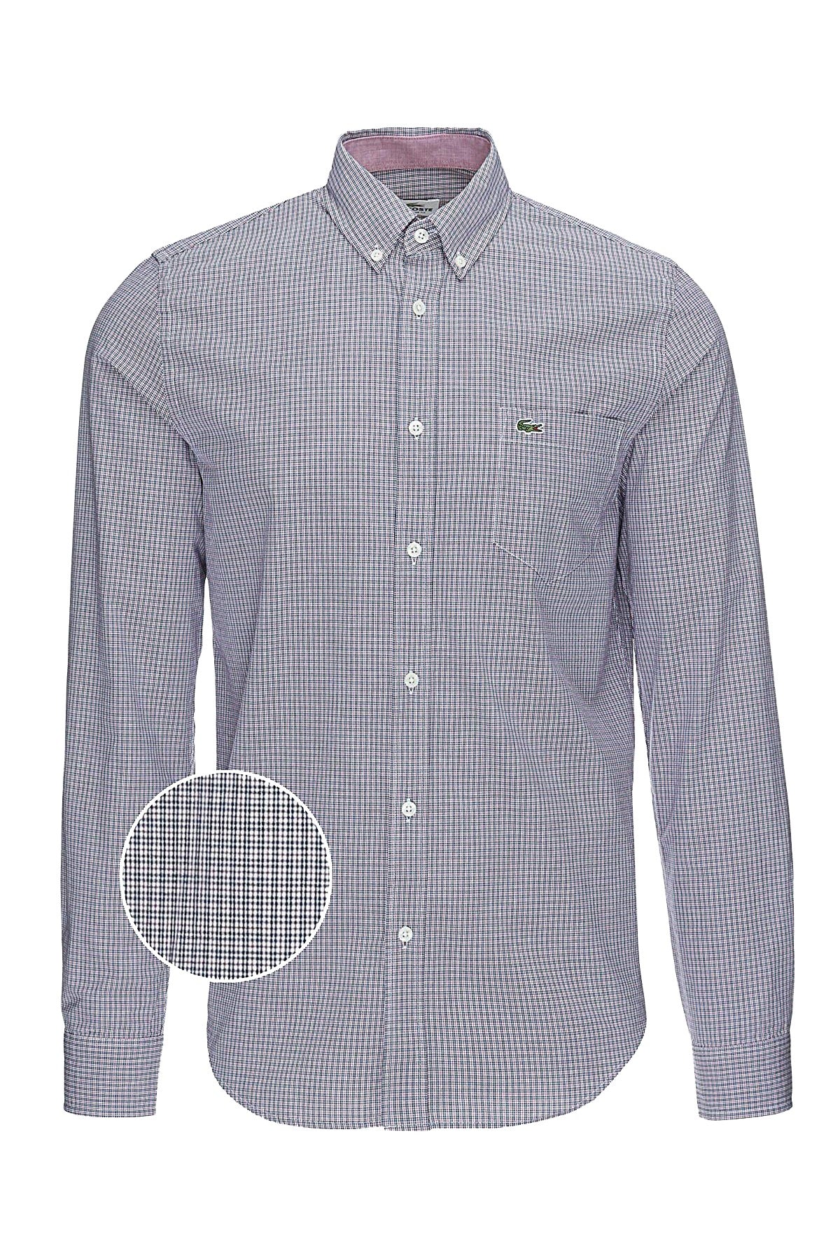 Lacoste Boreal-Blue/White Regular Fit Woven Shirt
