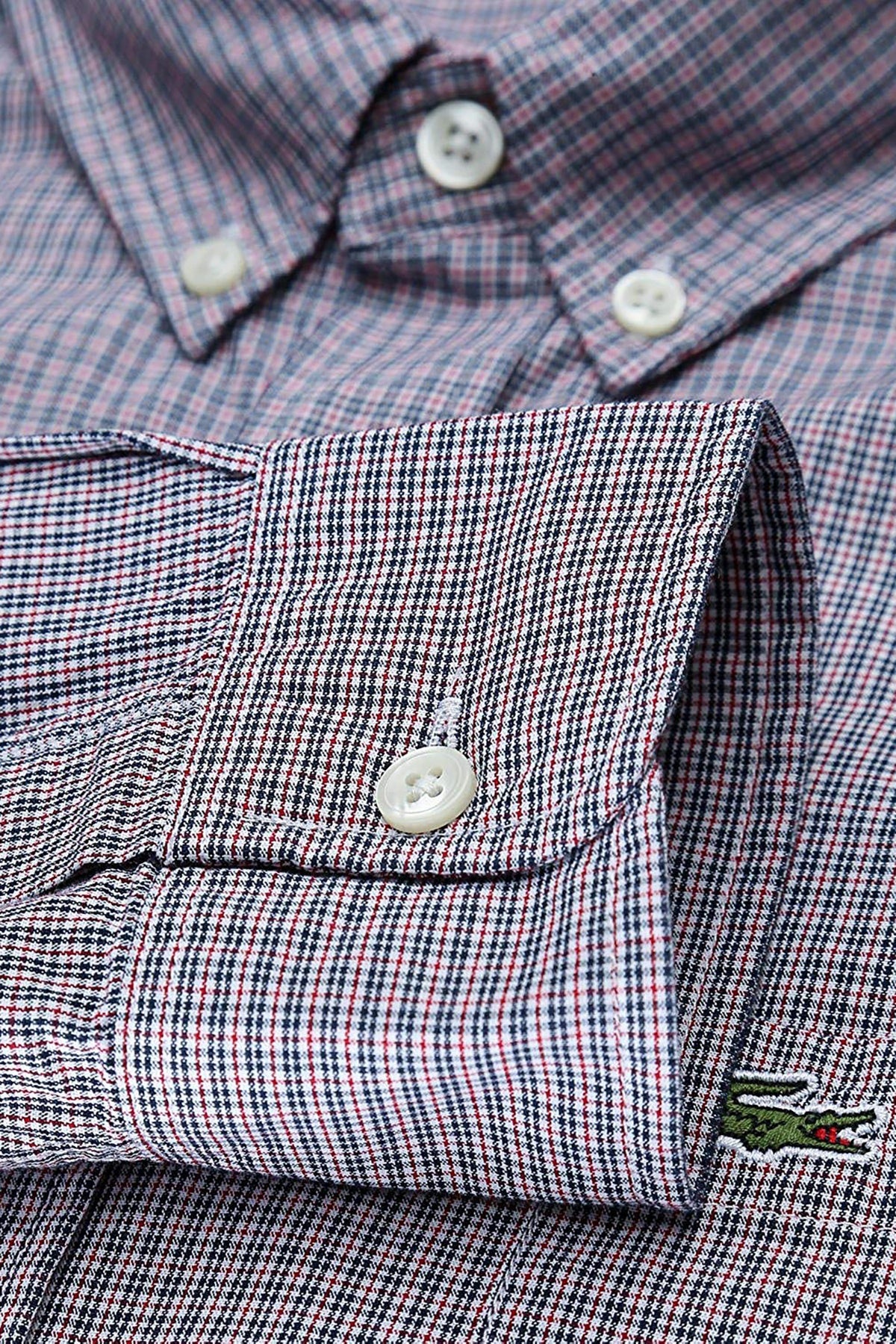 Lacoste Boreal-Blue/White Regular Fit Woven Shirt