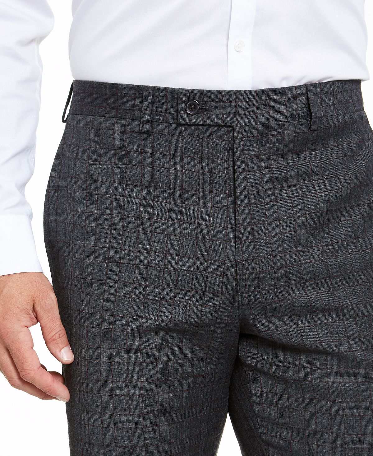 Lauren Ralph Lauren Classic-fit Stretch Check Flannel Dress Pants Grey