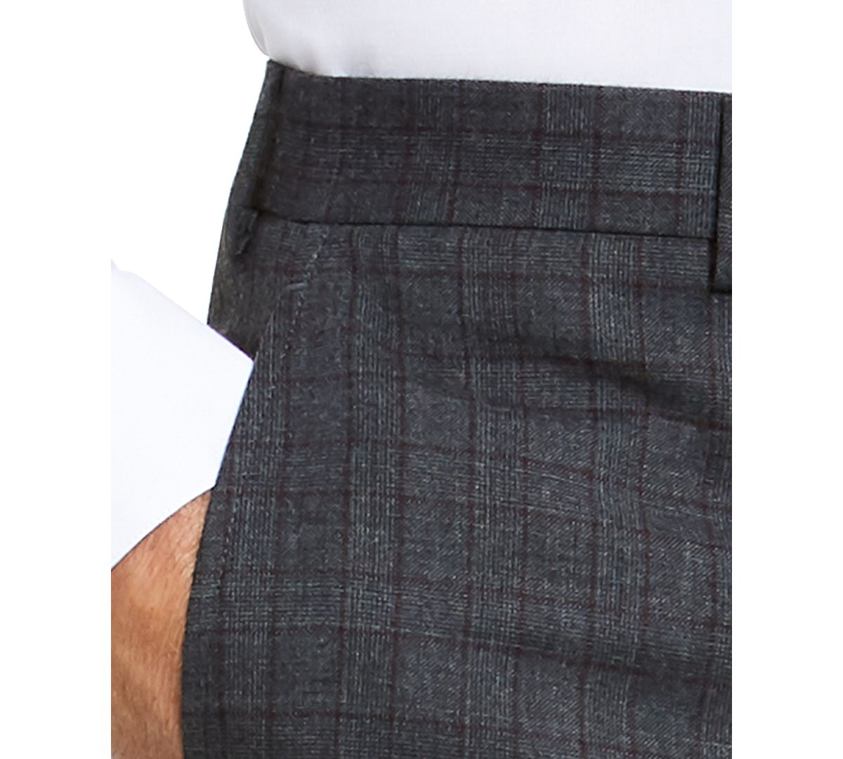 Lauren Ralph Lauren Classic-fit Stretch Check Flannel Dress Pants Grey