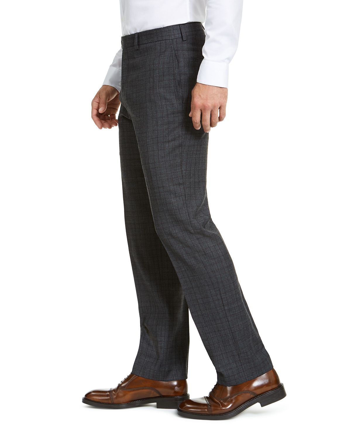 Lauren Ralph Lauren Classic-fit Stretch Check Flannel Dress Pants Grey