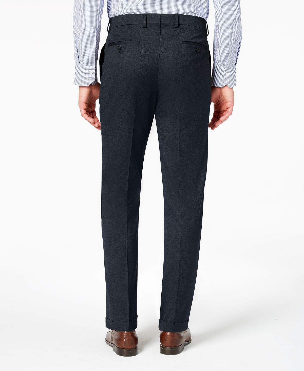 Lauren Ralph Lauren Classic-fit Ultraflex Stretch Micro-twill Pleated Dress Pants Navy