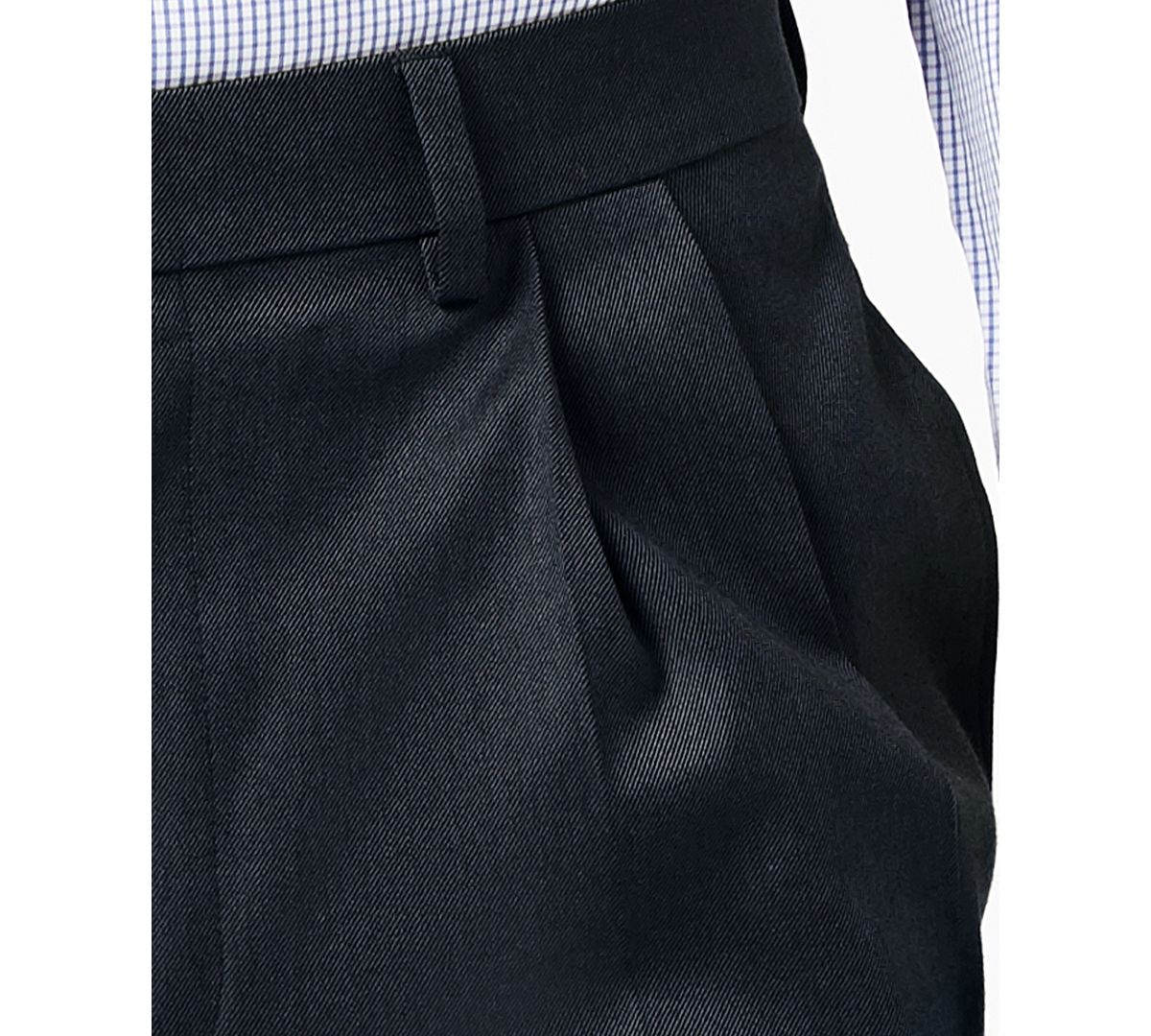 Lauren Ralph Lauren Classic-fit Ultraflex Stretch Micro-twill Pleated Dress Pants Navy