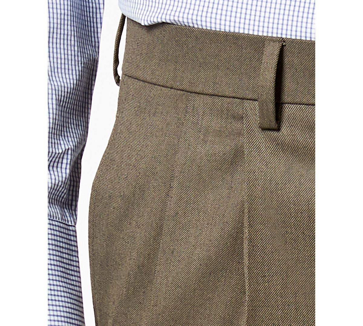 Lauren Ralph Lauren Classic-fit Ultraflex Stretch Micro-twill Pleated Dress Pants Taupe