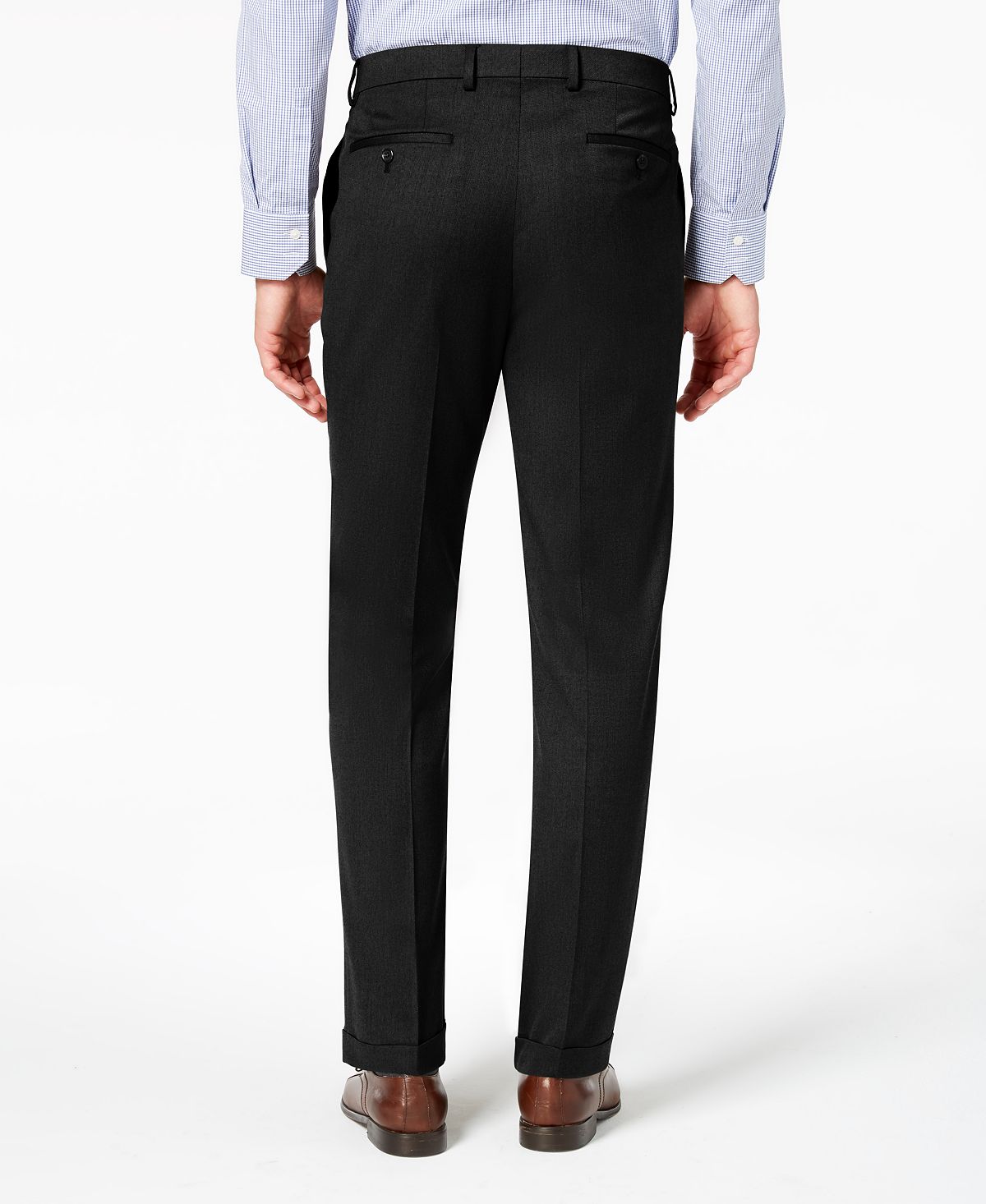 Lauren Ralph Lauren Classic-fit Ultraflex Stretch Micro-twill Pleated Machine Washable Dress Pants Black