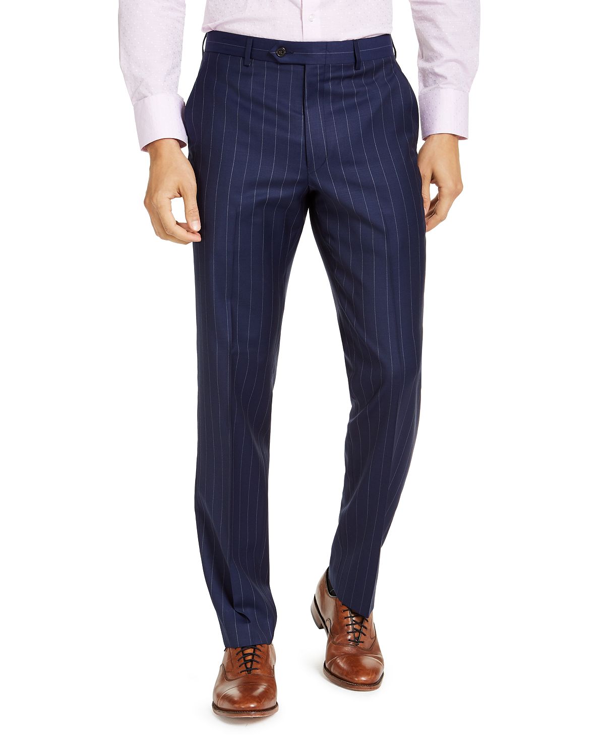 Lauren Ralph Lauren Classic-fit Ultraflex Stretch Navy Blue Stripe Suit Pants Navy