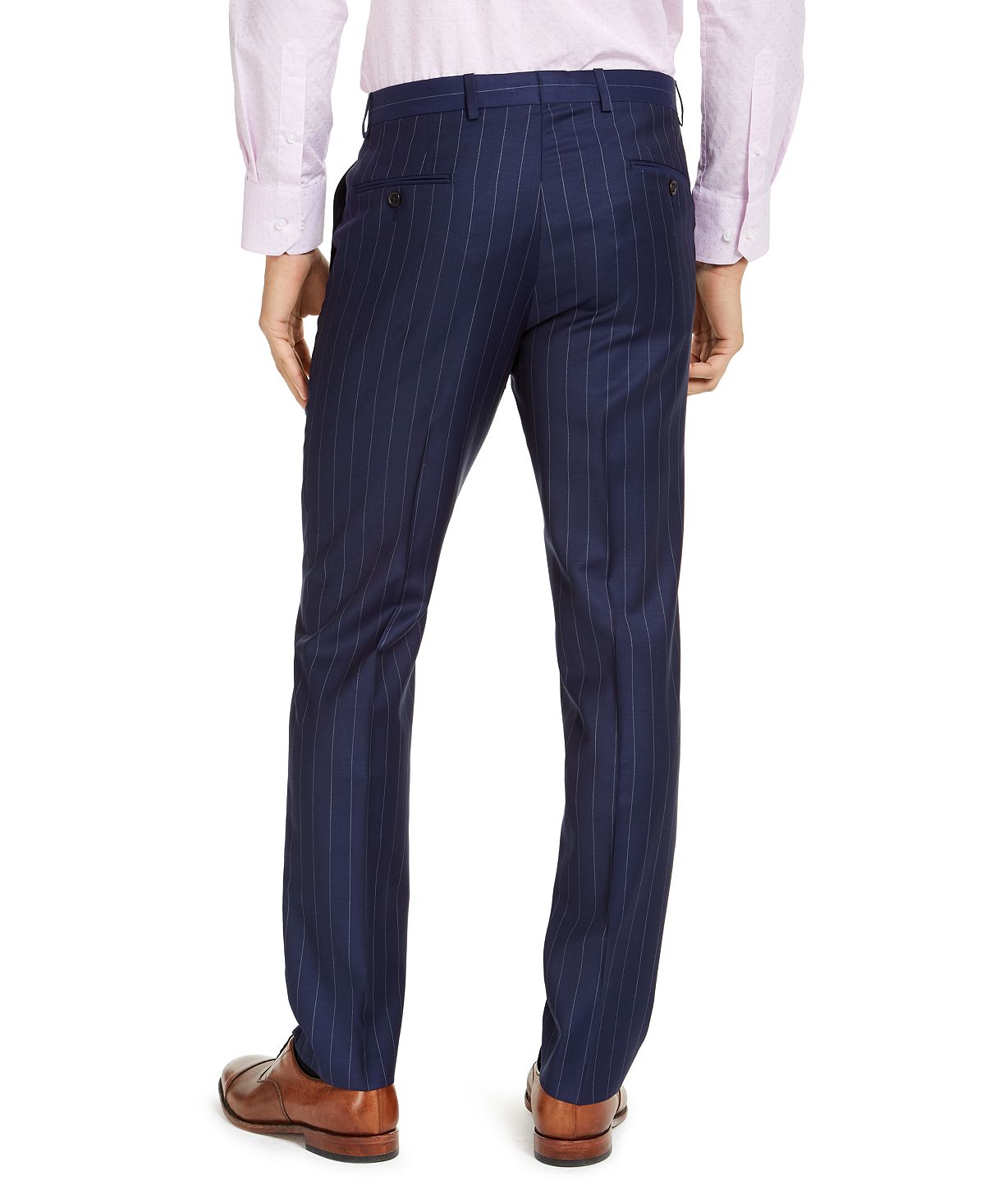 Lauren Ralph Lauren Classic-fit Ultraflex Stretch Navy Blue Stripe Suit Pants Navy