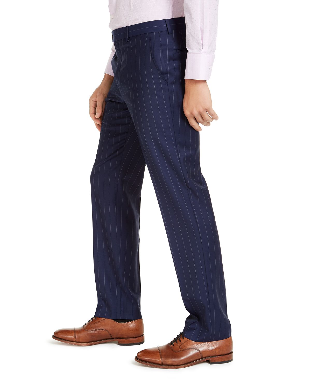 Lauren Ralph Lauren Classic-fit Ultraflex Stretch Navy Blue Stripe Suit Pants Navy