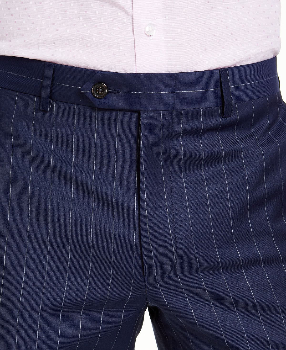 Lauren Ralph Lauren Classic-fit Ultraflex Stretch Navy Blue Stripe Suit Pants Navy