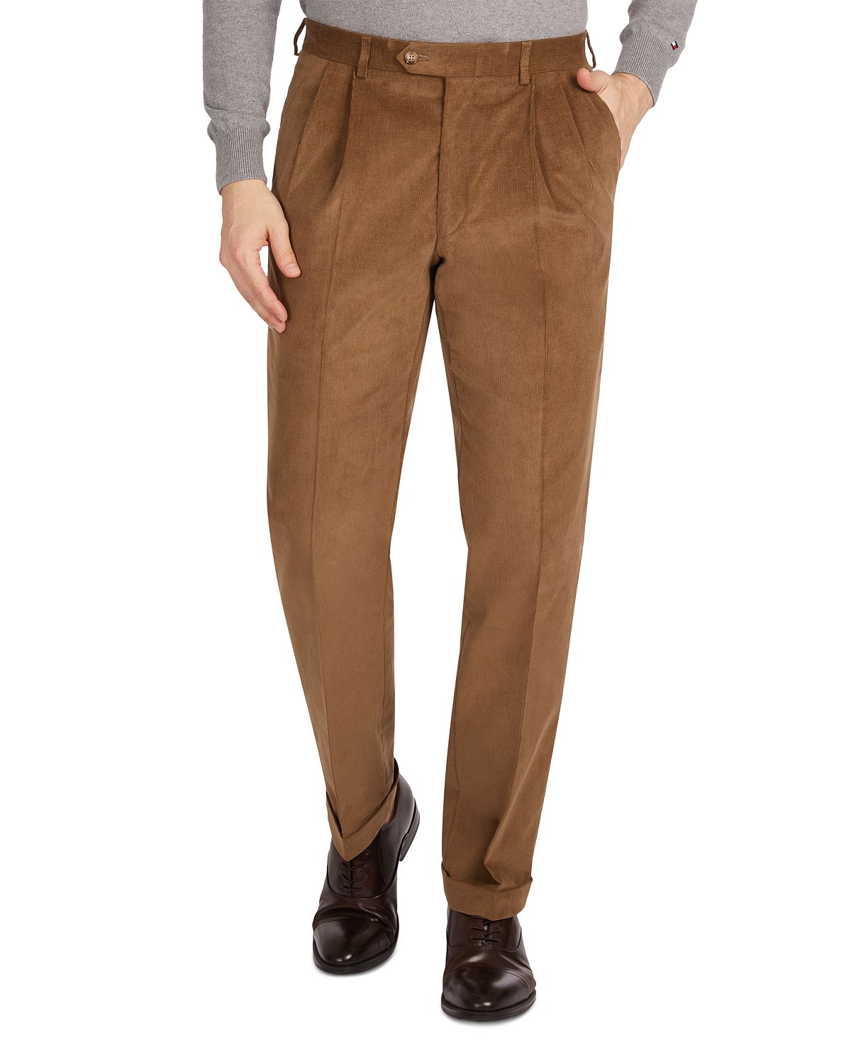 Lauren Ralph Lauren Classic/regular Fit Corduroy Double Reverse Pleated Dress Pants Camel