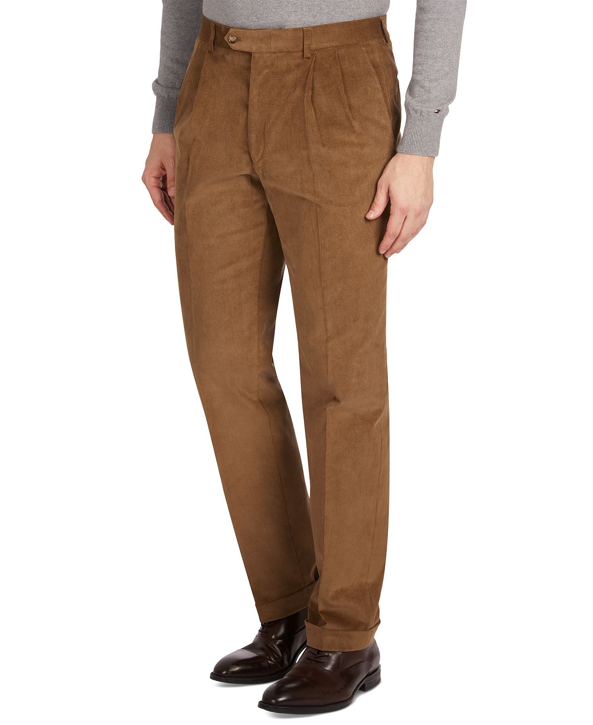 Lauren Ralph Lauren Classic/regular Fit Corduroy Double Reverse Pleated Dress Pants Camel