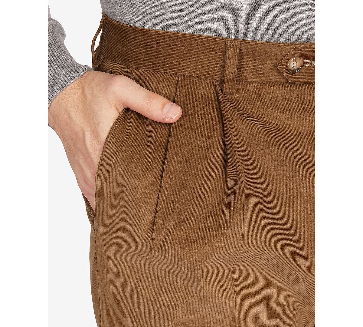 Lauren Ralph Lauren Classic/regular Fit Corduroy Double Reverse Pleated Dress Pants Camel