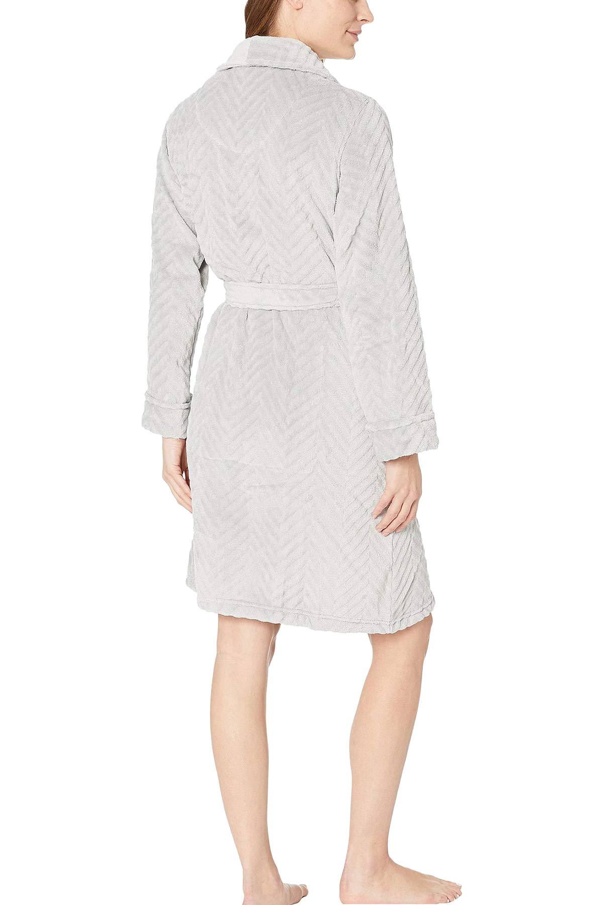 Lauren Ralph Lauren Grey Shawl-Collar Fleece Short Robe