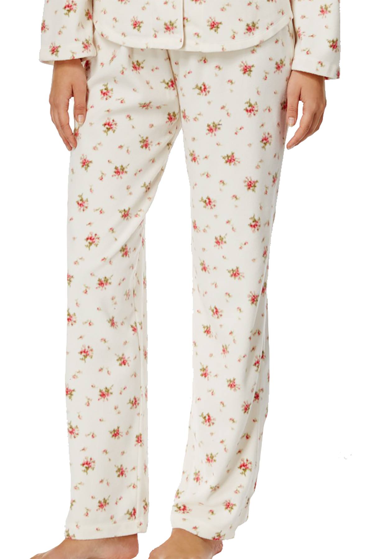 Lauren Ralph Lauren Ivory/Floral Fleece PJ Set