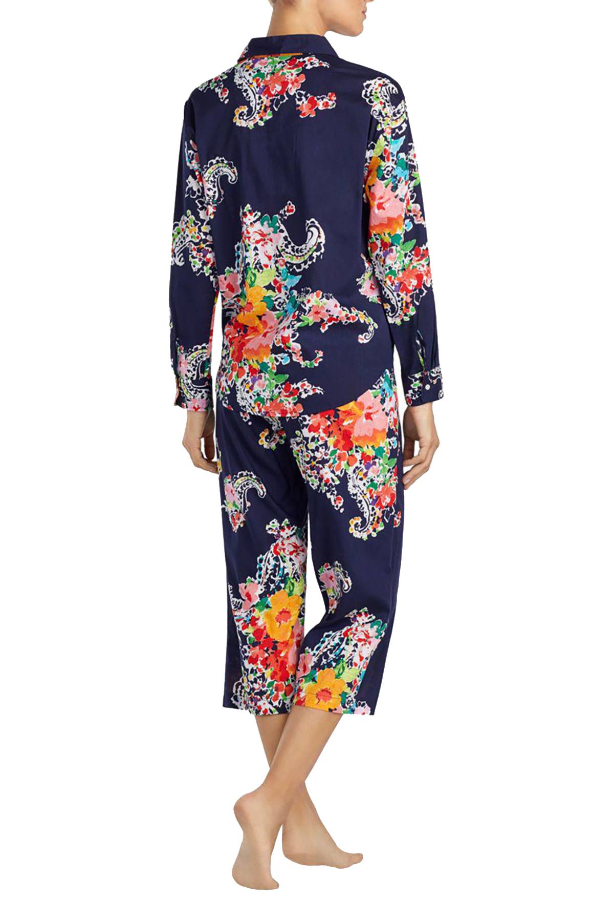 Lauren Ralph Lauren Navy-Printed Seaside Classic Capri Pajama Set