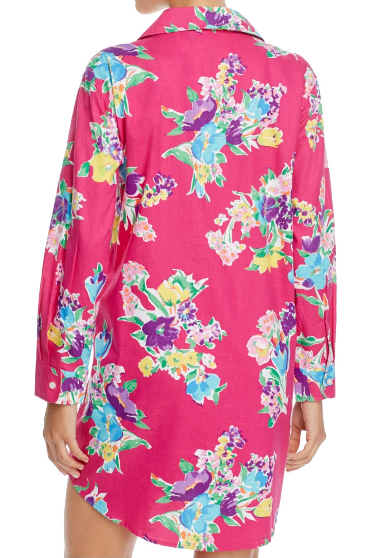 Lauren Ralph Lauren Pink-Floral Portofino Brushed-Twill His Sleepshirt