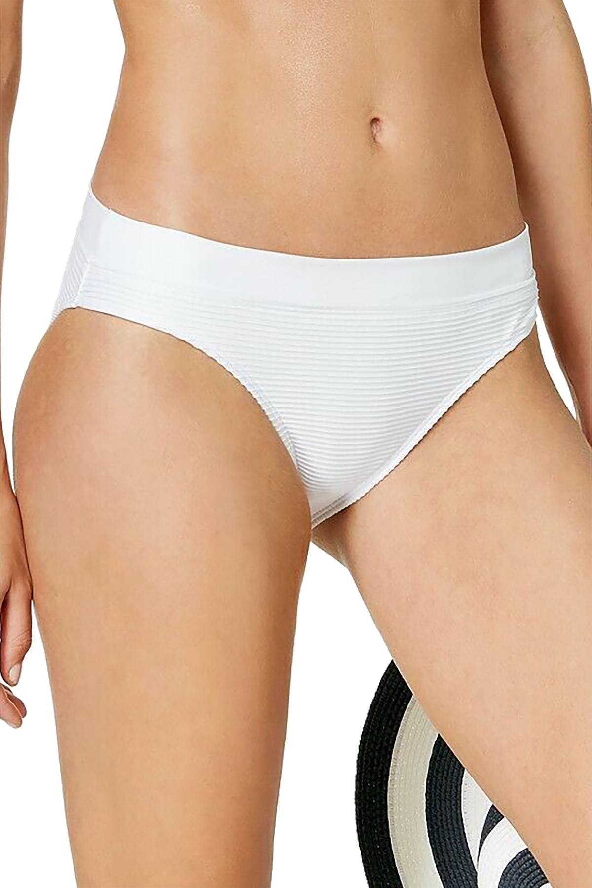 Lauren Ralph Lauren Rib Knit Bikini Bottom in White