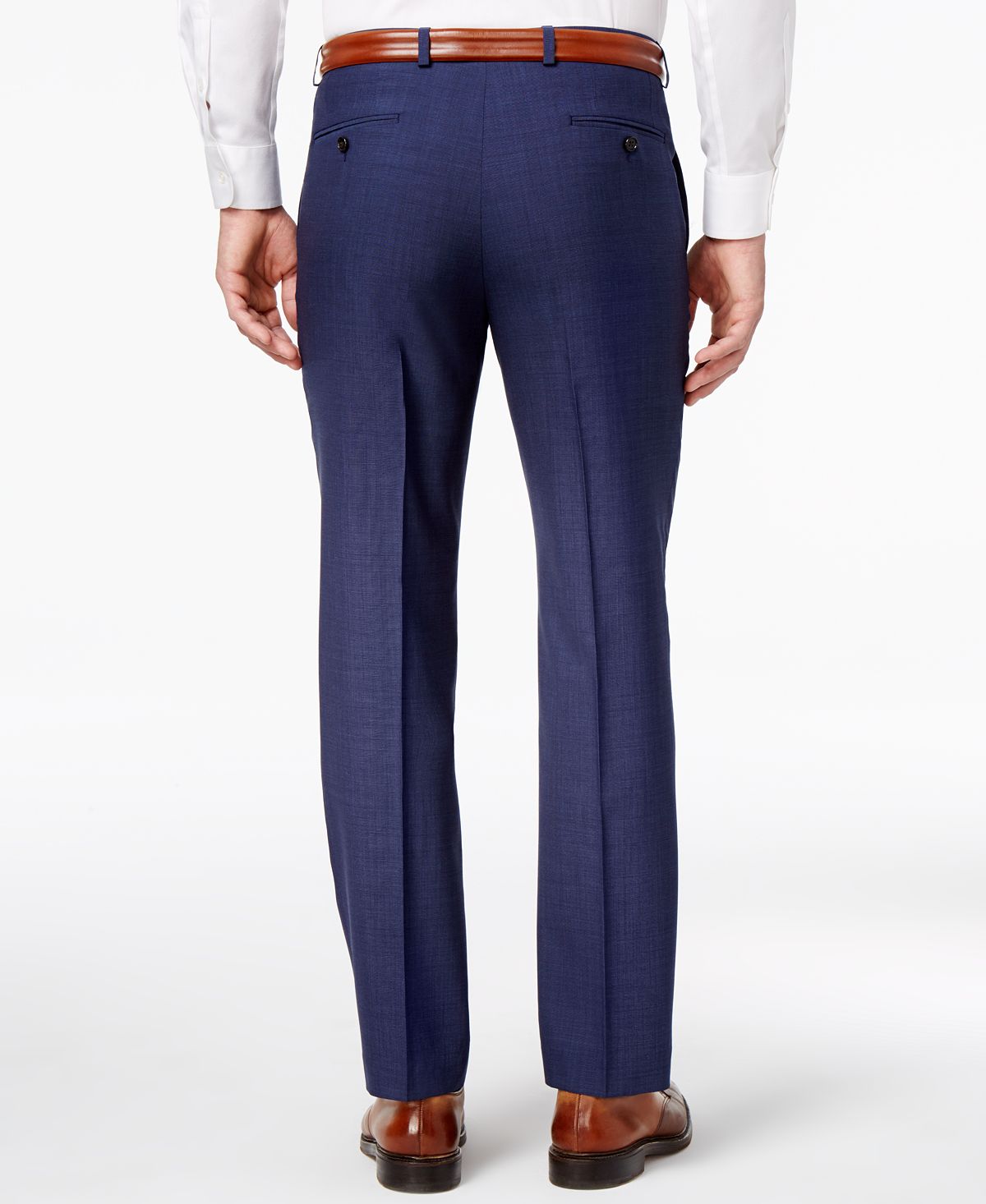 Lauren Ralph Lauren Solid Ultraflex Classic-fit Wool Dress Pants Medium Blue
