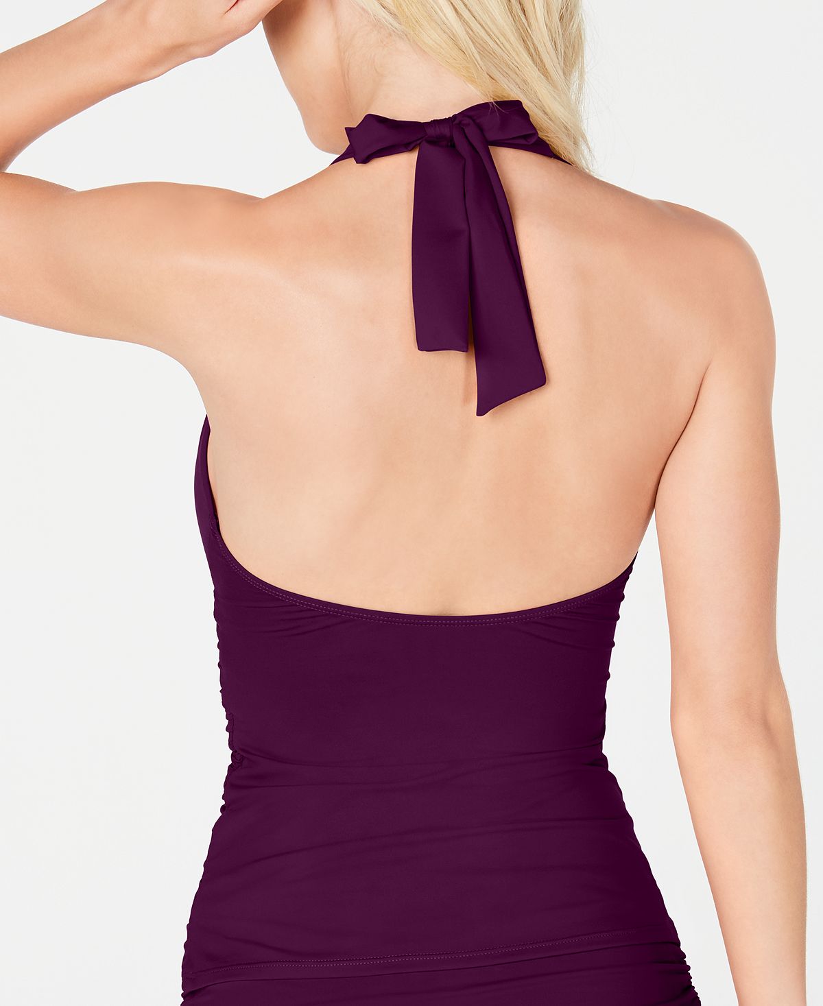 Lauren Ralph Lauren Tummy-control Halter Tankini Top Eggplant