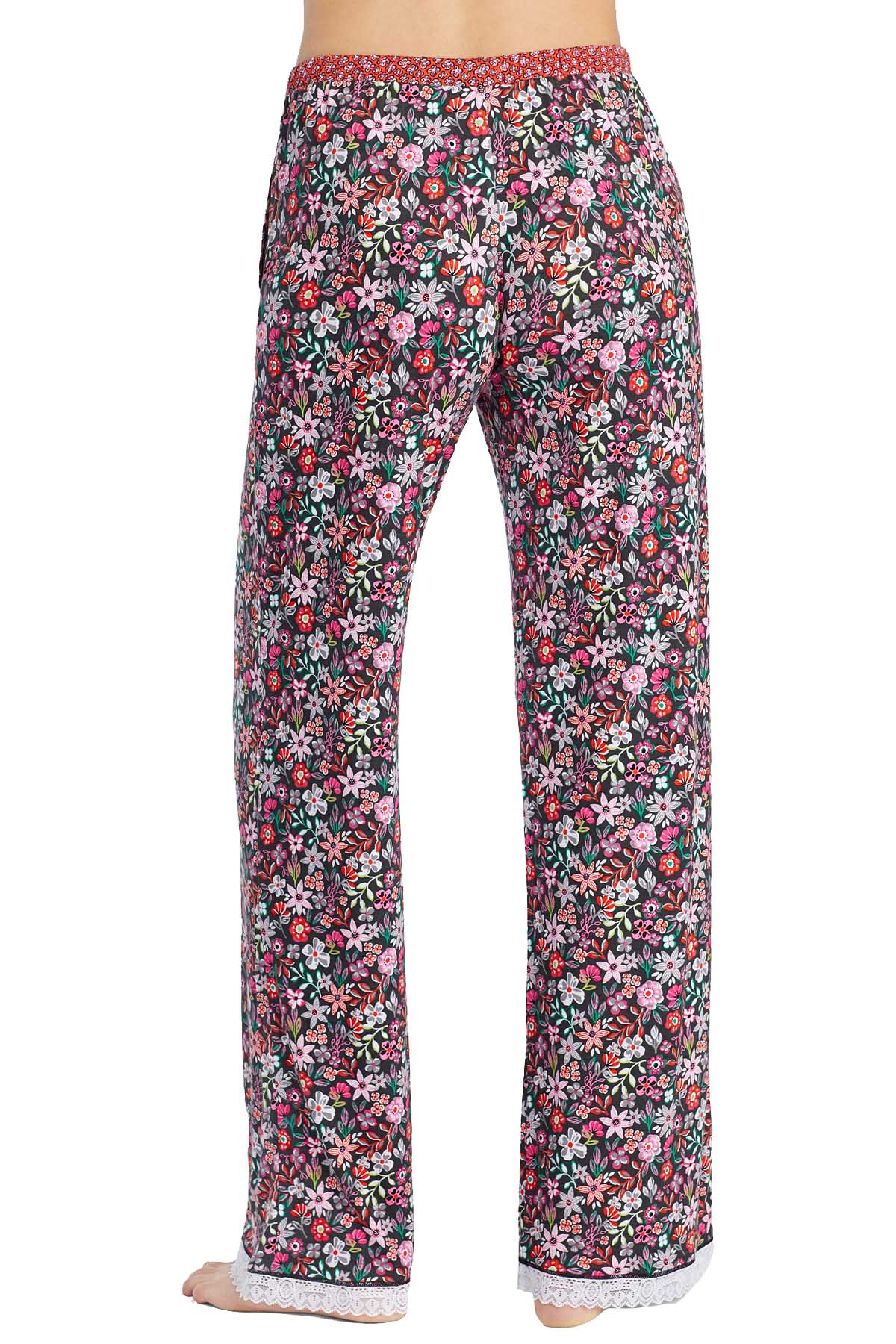 Layla Floral Printed Lace Hem Pajama Pants
