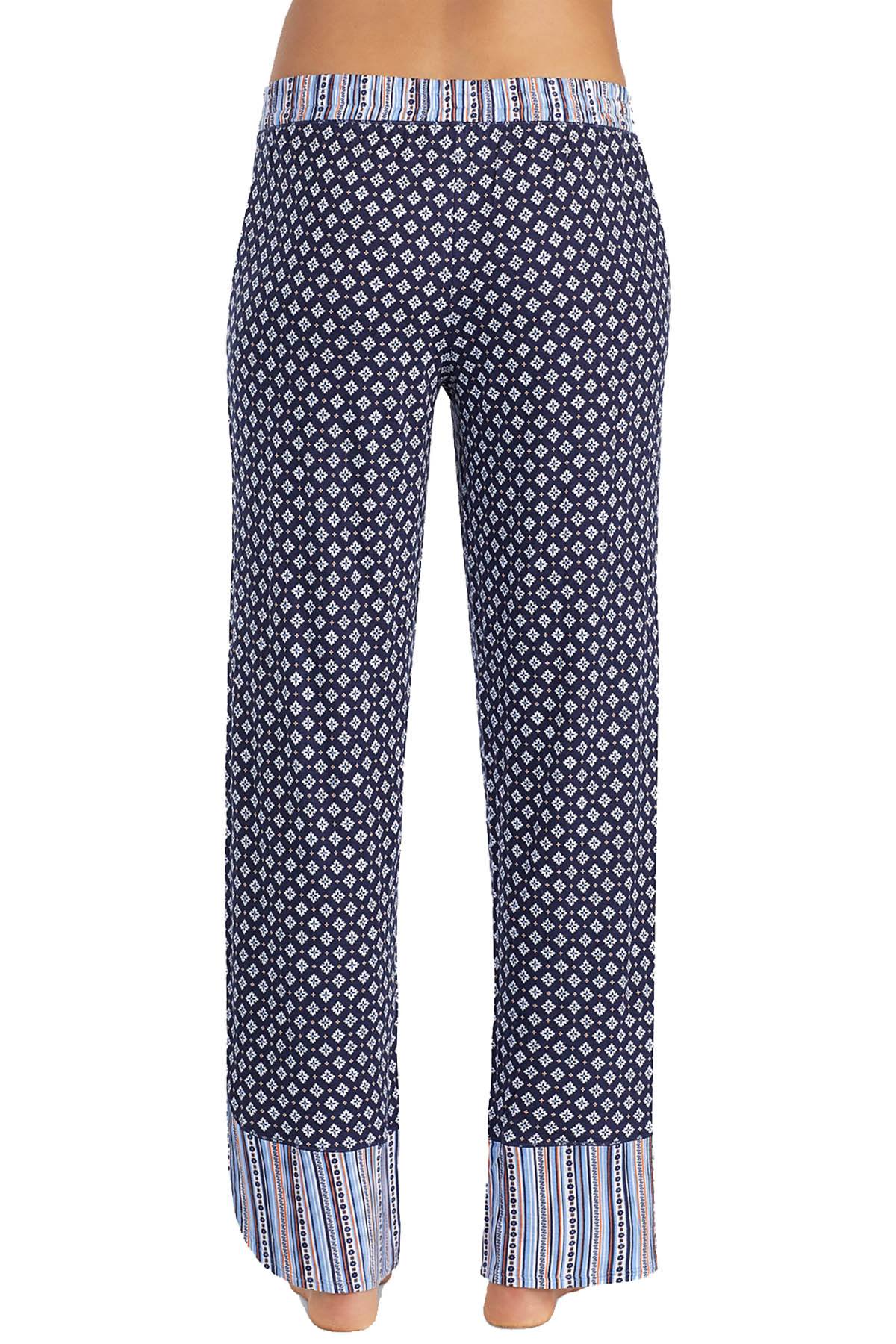 Layla Navy Printed Drawstring Tassel Lounge Pant