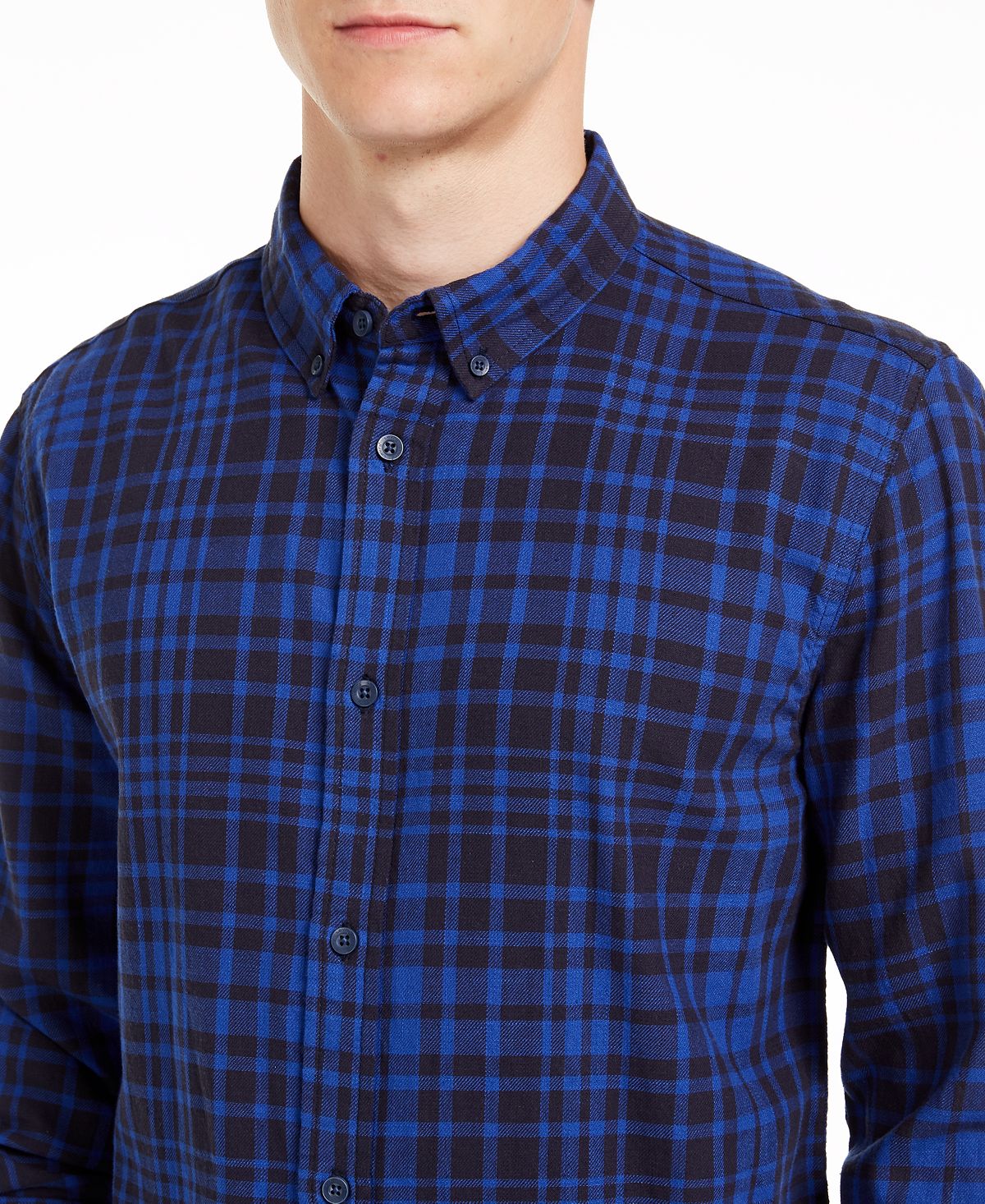 Levi's Alban Plaid Flannel Shirt Night Sky