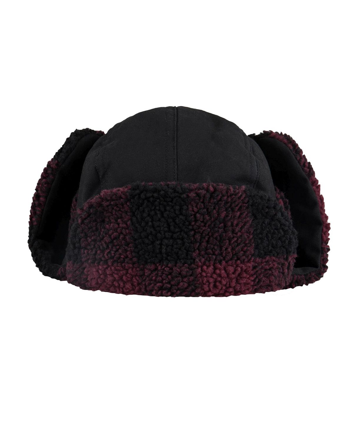 Levi's Canvas Trapper Hat With Plaid Sherpa Lining Black, Red