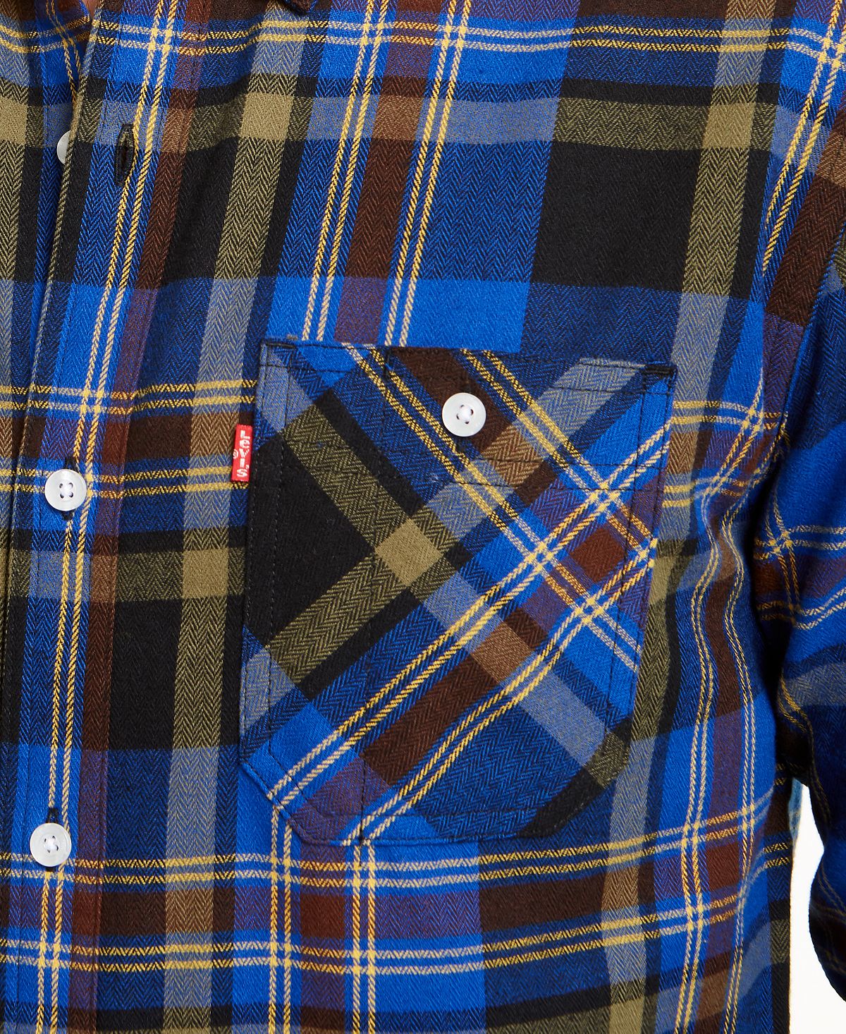Levi's Dual Pocket Plaid Flannel Shirt Caviar