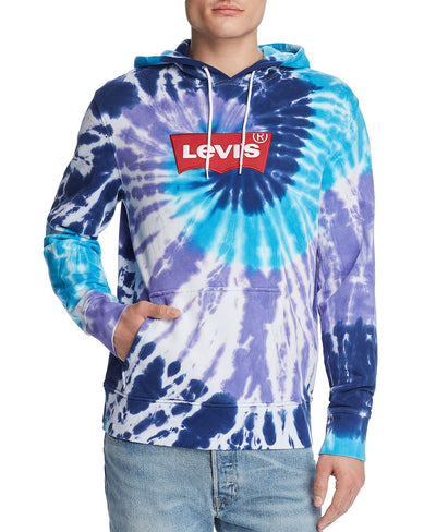 Levi's Embroidered Logo Hooded Tie-dyed Sweatshirt Tid Dye Batwing