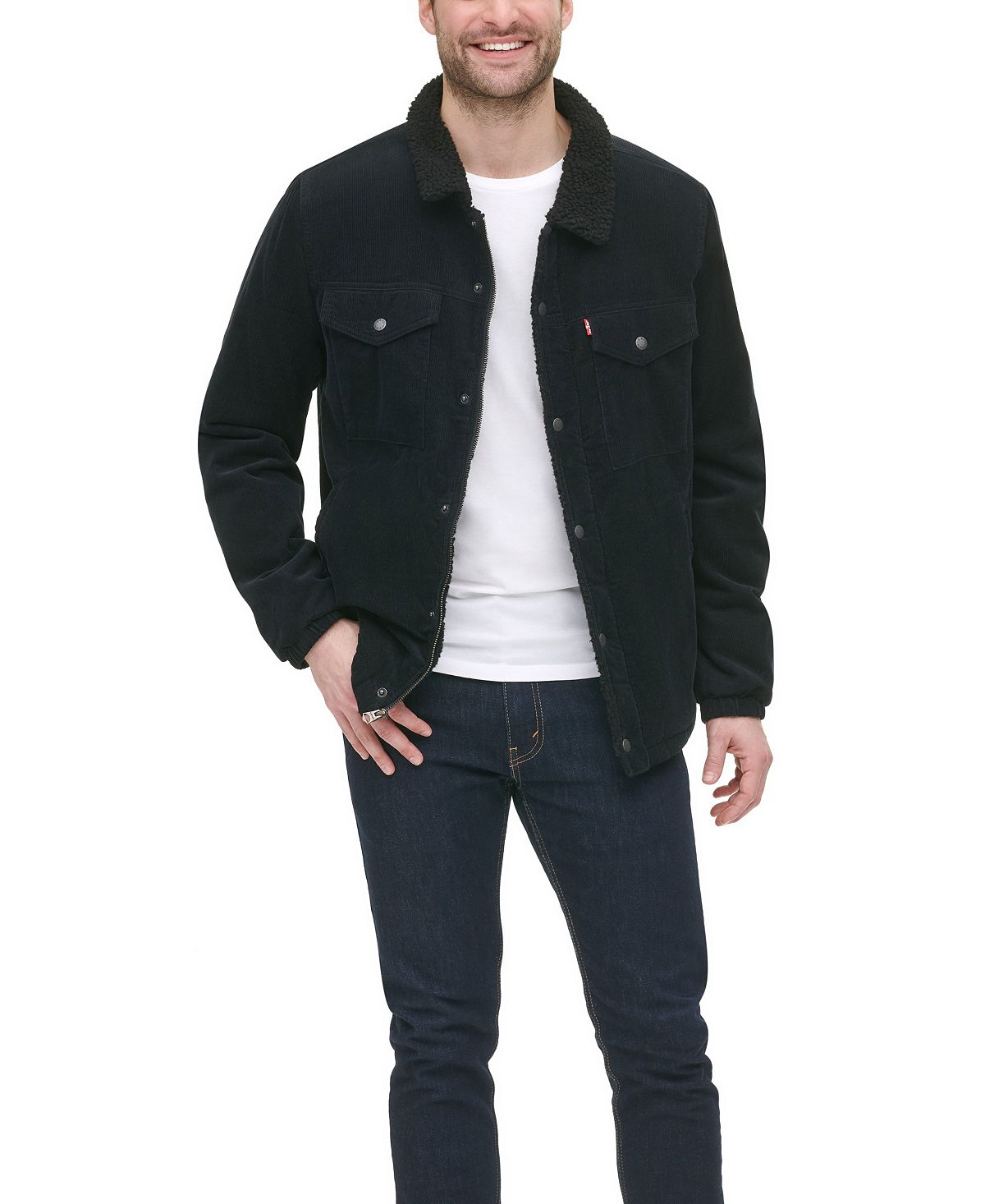 Levi's Fleece-lined Corduroy Trucker Jacket Black