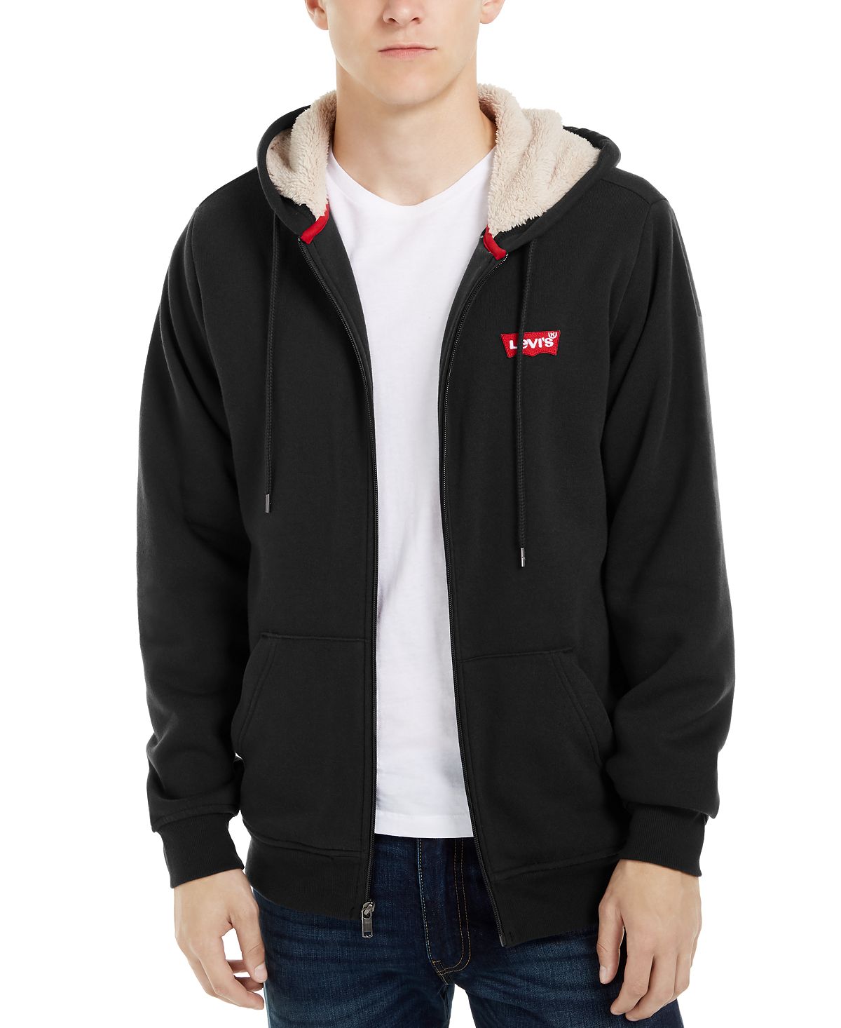 Levi's Fleece-lined Zip-front Hoodie Caviar