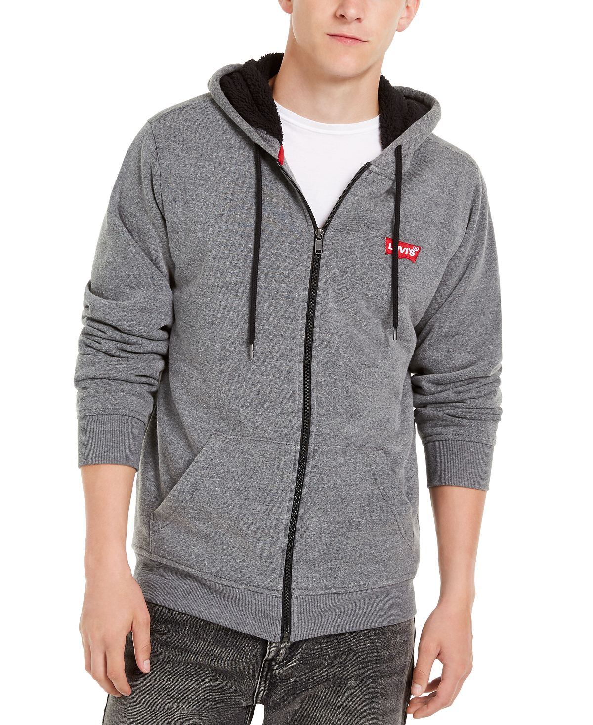 Levi's Fleece-lined Zip-front Hoodie Steel Grey