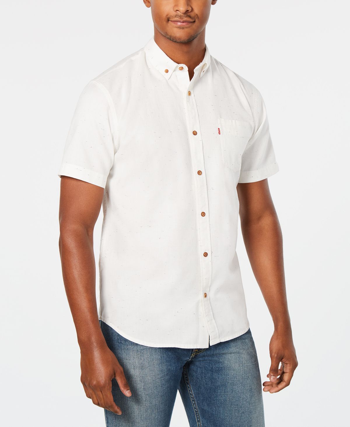 Levi's Short-sleeve Pocket Oxford Shirt Marshmallow