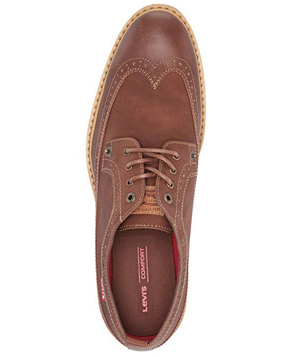 Levi's Tindal Ul Wingtip Oxfords Dark Tan