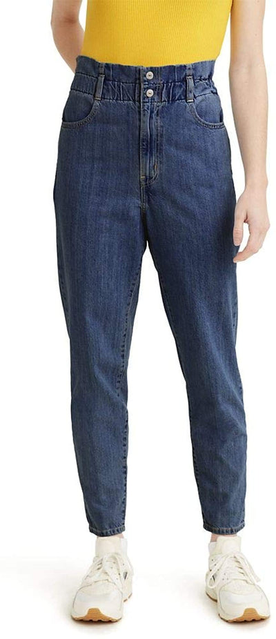 Levi's high-rise Paperbag-waist Tapered Cotton Jeans Short Fused