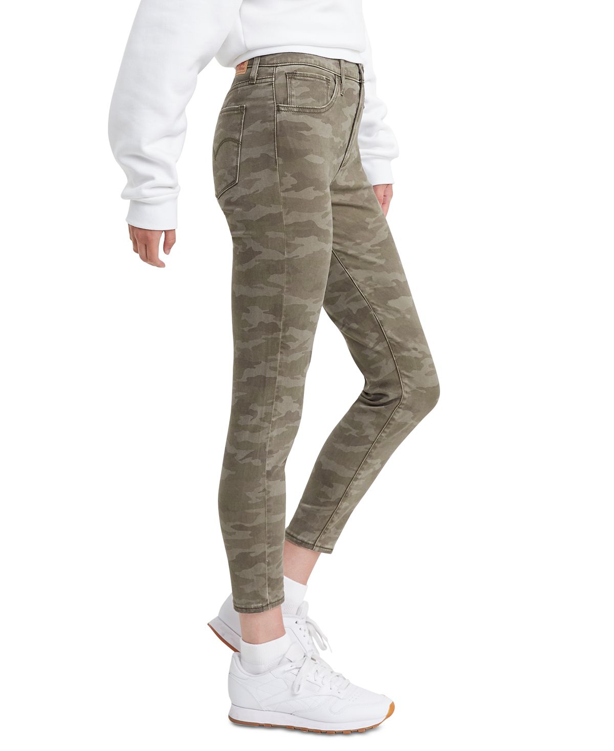 Levi's wo 720 Cropped Super-skinny Jeans Hypersoft Tamburitza Green Camo