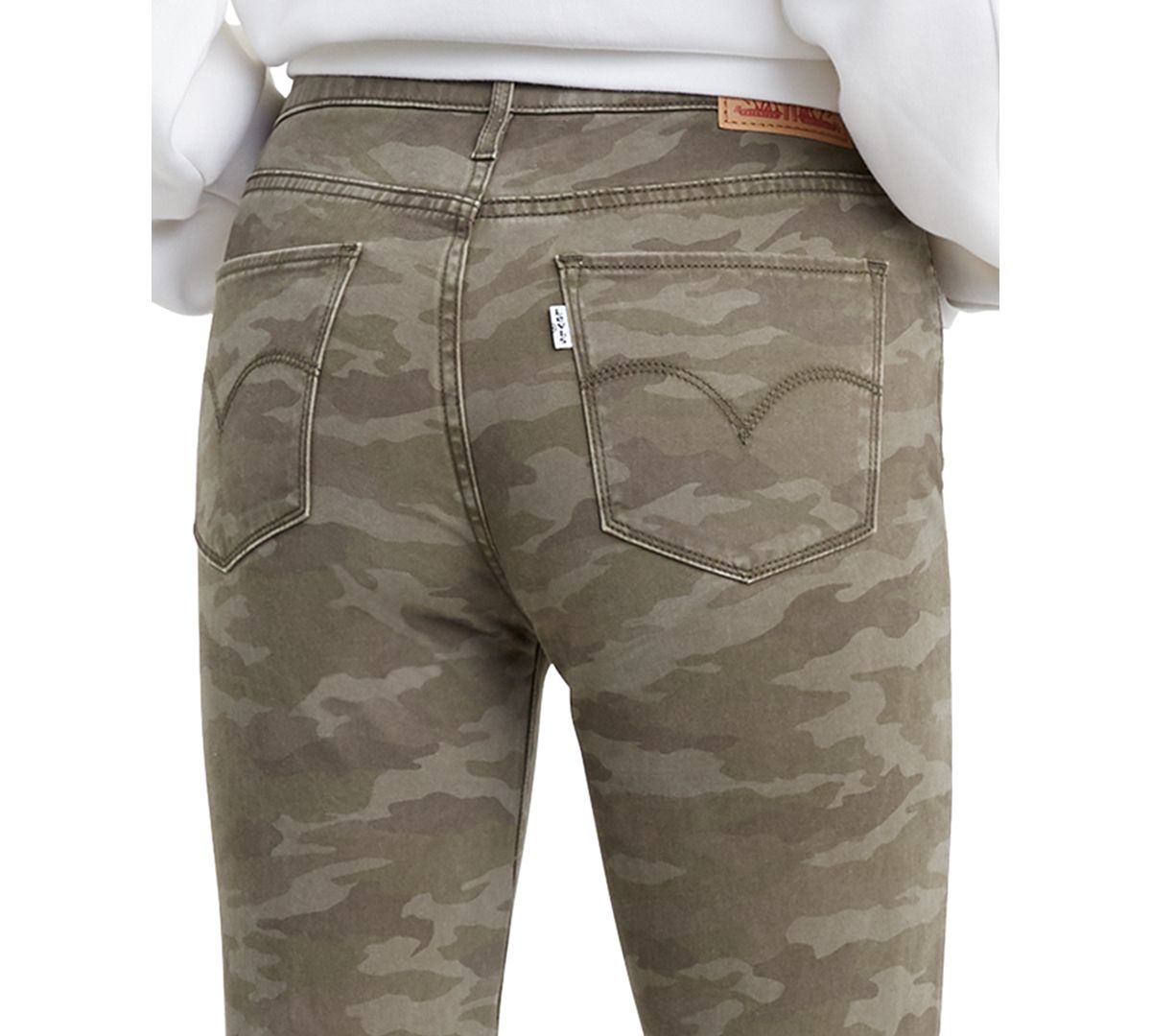 Levi's wo 720 Cropped Super-skinny Jeans Hypersoft Tamburitza Green Camo