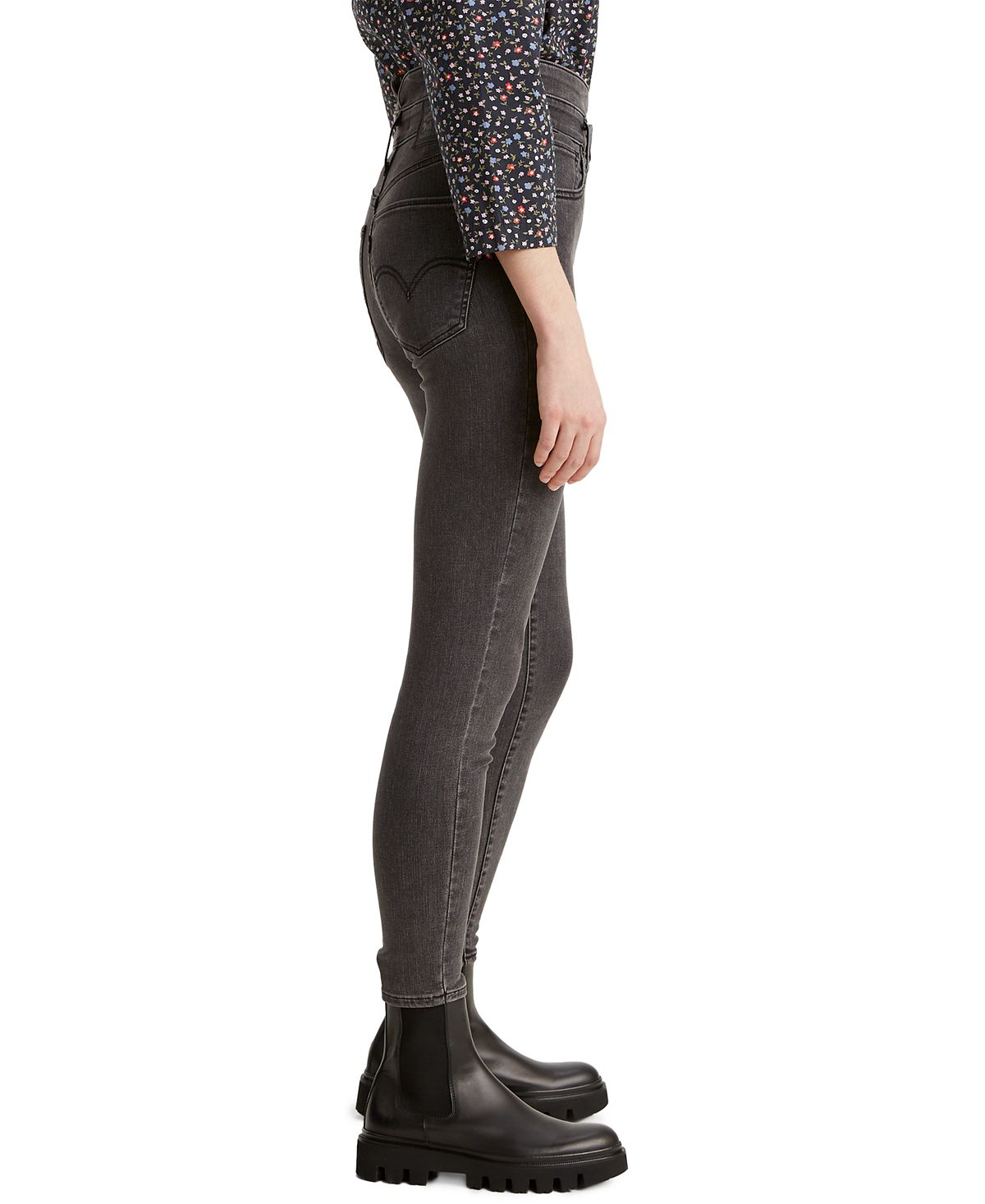 Levi's wo Mile High Extended Waist Band Jeans Cross Your Fingers