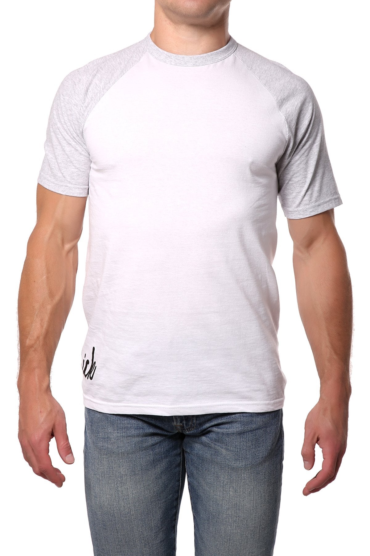 Lick Light Heather-Grey Cotton Contrast Tee