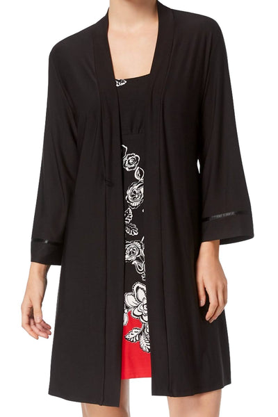 Linea Donatella Solid-Black Open-Front Wrap