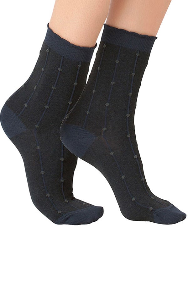Lucci Black Freckles Crew Sock