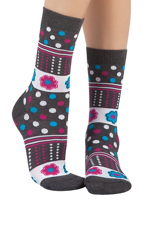 Lucci Grey Summer Crew Sock