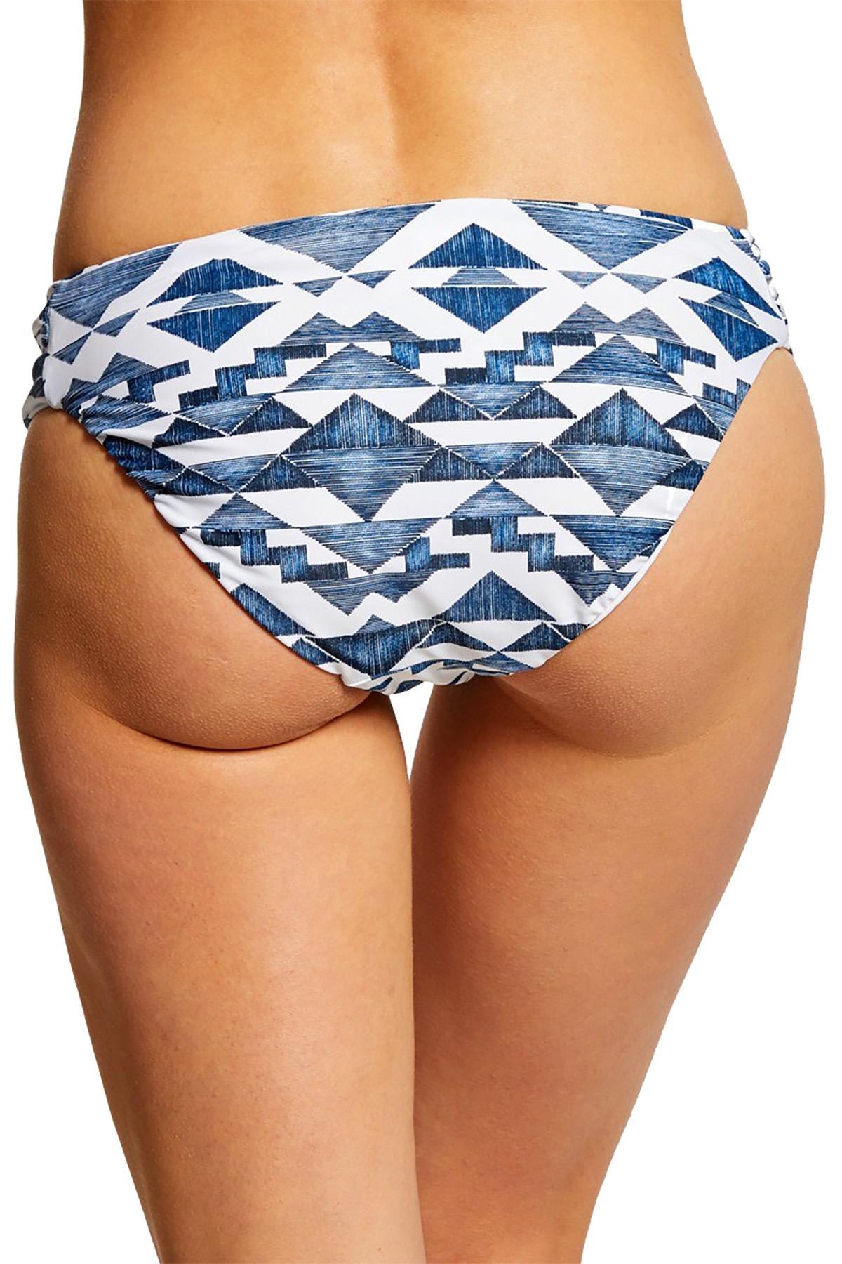Lucky Brand Going South Embroidered Bikini Bottom in Indigo